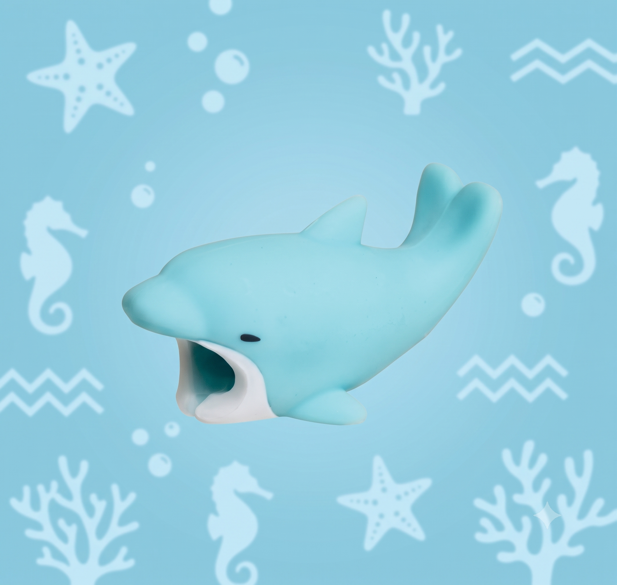 PROTECTOR CABEZAL ANIMALS BITE DELFIN AZUL