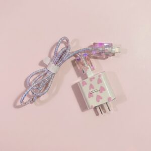 KIT PROTECTOR DE CABLE CORAZONES ROSA
