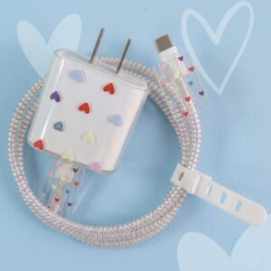 KIT PROTECTOR DE CABLE CORAZONES MULTICOLOR