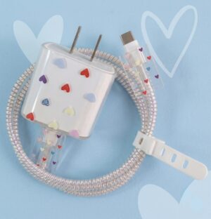 KIT PROTECTOR DE CABLE CORAZONES MULTICOLOR
